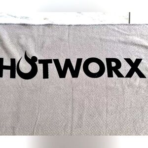 Hotworx Non Slip Yoga Towel Gray Gripper Bottom Cloth 29" x 78" Mat Anti Slip